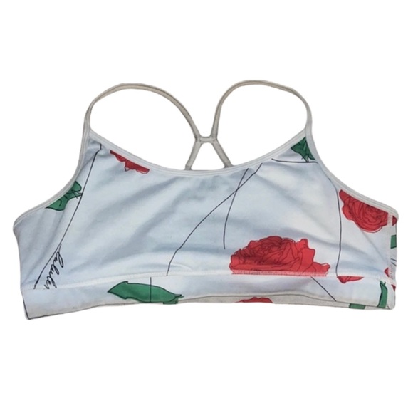 Lululemon Floral Grey Spellout Pull on Sports Bra - Picture 2 of 4